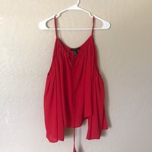 Red off the shoulder bell sleeve